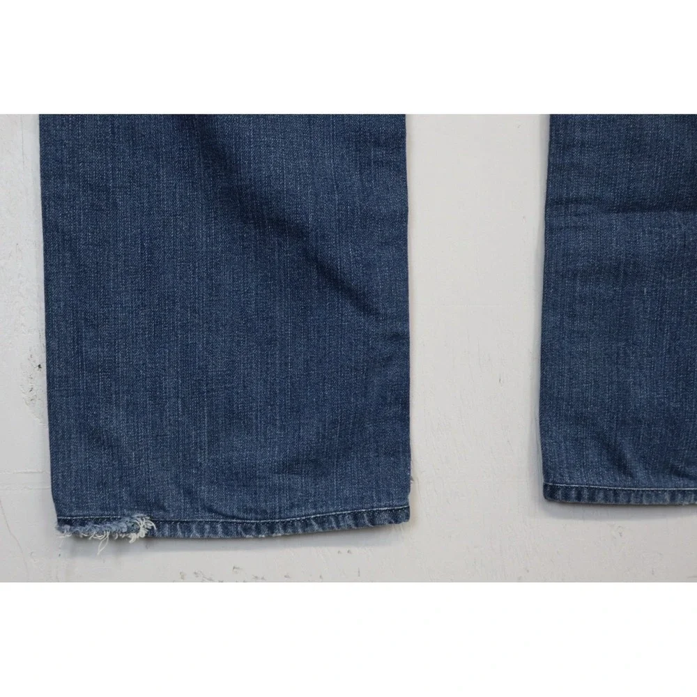 Mens True Religion Jeans Size 38x29 Cotton USA Relaxed Straight Blue Flap Pocket
